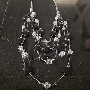 Elegant Black and Silver Necklace